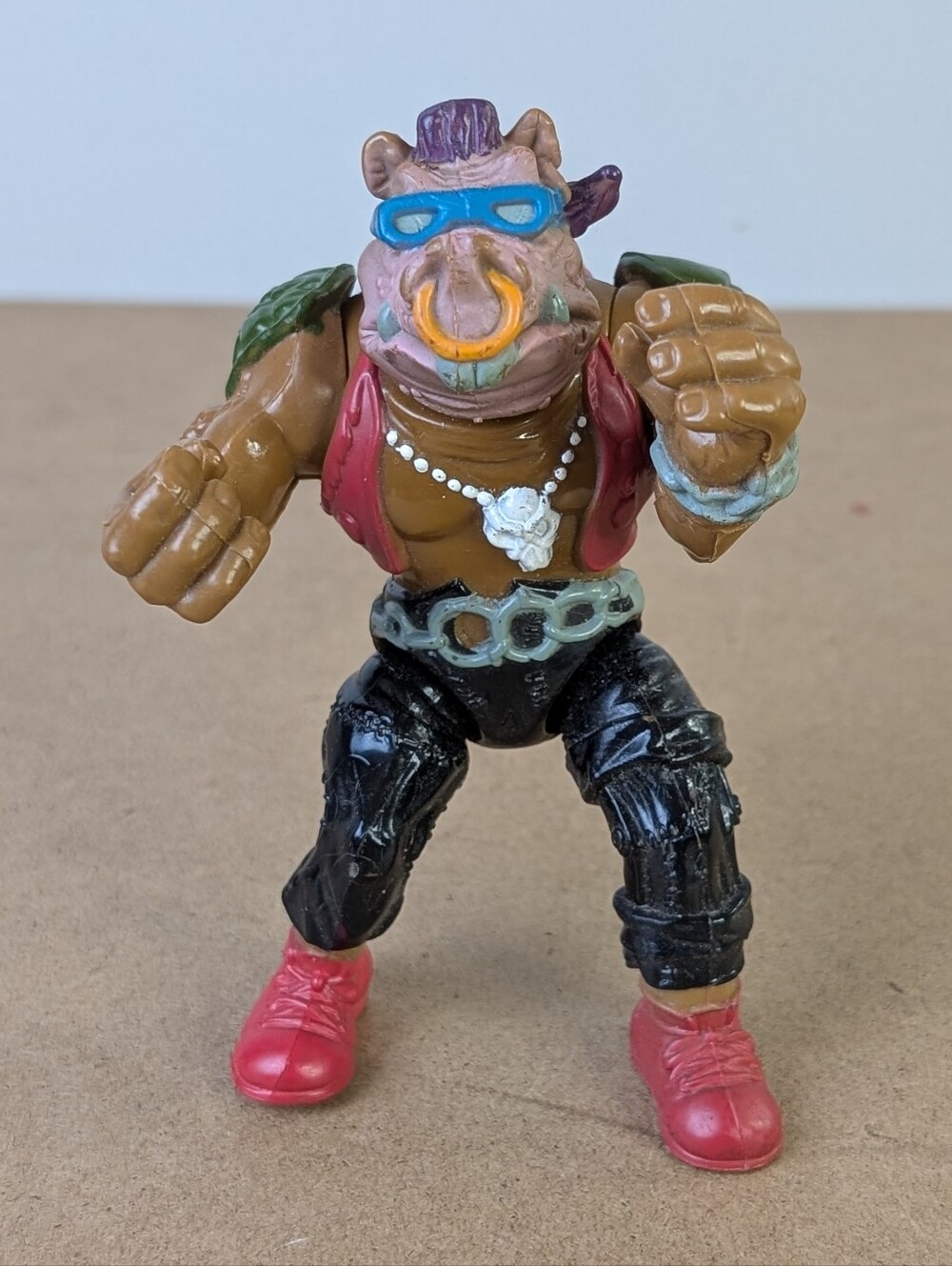 Vintage 1988 Teenage Mutant Ninja Turtles Bebop Action Figure, Playmates TMNT